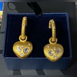 Vintage -New Gold tone Crystal Earrings